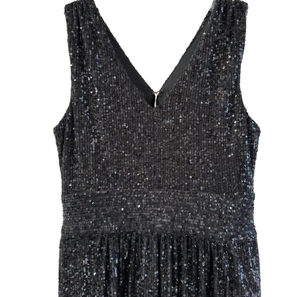 Draper James Sleeveless Black Sequin Midi Dress Size 2 - Picture 4 of 12